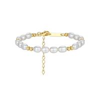 PVUVTNAHW Braccialetto di Perline in Argento Sterling 925 con Perle d'Acqua Dolce, Braccialetti a Catena for Gioielli da Festa da Donna