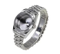 PVUVTNAHW Cassa for orologio in acciaio 316l con cristallo di zaffiro 36mm 39mm e cinturino President compatibile for movimento automatico Nh35a Nh36 Nh34 MOD(3,36mm)