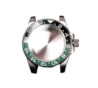 PVUVTNAHW Cassa for orologio in acciaio Gmt da 40 mm compatibile for Nh35a Nh36 compatibile for 8215 8200 movimento specchio rimontare inserto in ceramica modifica della lunetta(Black green,For 8215)