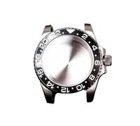 PVUVTNAHW Cassa for orologio in acciaio Gmt da 40 mm compatibile for Nh35a Nh36 compatibile for 8215 8200 movimento specchio rimontare inserto in ceramica modifica della lunetta(Svart,For NH35-NH36)