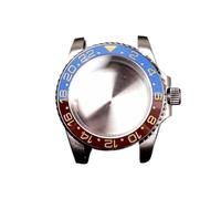 PVUVTNAHW Cassa for orologio in acciaio Gmt da 40 mm compatibile for Nh35a Nh36 compatibile for 8215 8200 movimento specchio rimontare inserto in ceramica modifica della lunetta(Blue coffee Golden,For