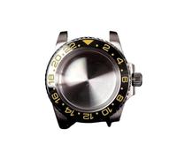 PVUVTNAHW Cassa for orologio in acciaio Gmt da 40 mm compatibile for Nh35a Nh36 compatibile for 8215 8200 movimento specchio rimontare inserto in ceramica modifica della lunetta(Black gold,For 8215)