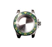 PVUVTNAHW Cassa for orologio in acciaio Gmt da 40 mm compatibile for Nh35a Nh36 compatibile for 8215 8200 movimento specchio rimontare inserto in ceramica modifica della lunetta(Green gold,For NH35-NH