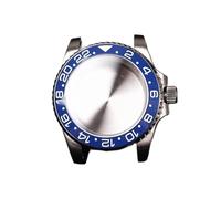 PVUVTNAHW Cassa for orologio in acciaio Gmt da 40 mm compatibile for Nh35a Nh36 compatibile for 8215 8200 movimento specchio rimontare inserto in ceramica modifica della lunetta(Blue,For NH35-NH36)