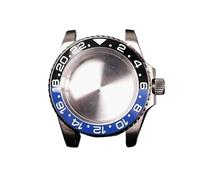PVUVTNAHW Cassa for orologio in acciaio Gmt da 40 mm compatibile for Nh35a Nh36 compatibile for 8215 8200 movimento specchio rimontare inserto in ceramica modifica della lunetta(Black blue,For 8215)