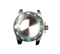 PVUVTNAHW Cassa for orologio in acciaio Gmt da 40 mm compatibile for Nh35a Nh36 compatibile for 8215 8200 movimento specchio rimontare inserto in ceramica modifica della lunetta(Green,For 8215)