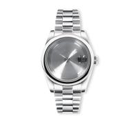 PVUVTNAHW Cassa per orologio da 36 mm/40 mm, compatibile con NH34, NH35, NH36, ETA2824, movimento zaffiro, bordo rotondo, impermeabile, cinturino presidenziale, B con finestra della data, 36mm case