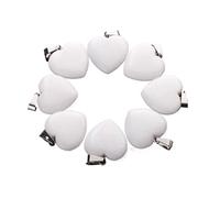 PVUVTNAHW Ciondoli for collana in pietra con cuore d'amore e ciondolo in giada bianca da 20 mm for la creazione di gioielli(50pcs)