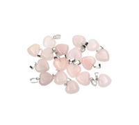 PVUVTNAHW Ciondolo a forma di cuore d'amore in pietra di quarzo rosa naturale da 50 pezzi for la creazione di gioielli con perline di cristallo curativo Reiki