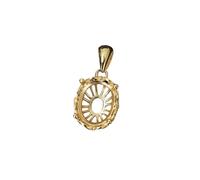 PVUVTNAHW Ciondolo con castone aperto vuoto da 5 * 7-12 * 16 mm, base in stile pizzo squisito a quattro punte in argento sterling S925(Yellow Golden,12x16mm)