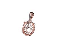 PVUVTNAHW Ciondolo con castone aperto vuoto da 5 * 7-12 * 16 mm, base in stile pizzo squisito a quattro punte in argento sterling S925(Rose Golden,5x7mm)