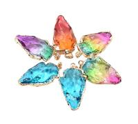 PVUVTNAHW Ciondolo con punta di freccia in cristallo di quarzo da 6 pezzi, pietra grezza color oro placcato for la creazione di gioielli