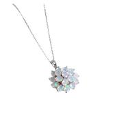 PVUVTNAHW Ciondolo in opale da 4,2 ct, collana da 45 cm, argento puro 925, pietre preziose naturali etiopi, gioielleria raffinata for donna