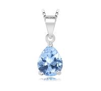 PVUVTNAHW Collana con ciondolo a forma di pera, 2 carati di topazio, citrino, granato e ametista, senza catena, in argento sterling 925, for donna(Sky Blue Topaz)