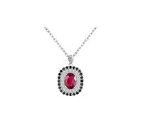 PVUVTNAHW Collana con ciondolo in argento con rubino riempito, elegante e nobile for donne, anniversario, banchetto, fidanzamento.
