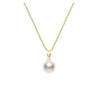 PVUVTNAHW Collana con ciondolo in oro giallo 18 carati con perla d'acqua dolce naturale, gioiello alla moda for feste da donna