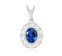 PVUVTNAHW Collana con ciondolo ovale in zaffiro creato da 1,75 ct, senza catena, in argento Sterling 925, for feste quotidiane da donna