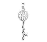 PVUVTNAHW Collana in Argento Sterling 925 con Tripla dea della Luna Ecate, Collana con Chiave Serpente, Gioielli con Strega pagana for Donna Uomo(Only Pendant)