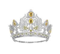 PVUVTNAHW Corona Nuziale Copricapo da Sposa Barocco zircone Diademi Compleanno Gioielli for Capelli for la Festa della Donna(Gold)