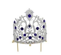 PVUVTNAHW Corone di Cristallo Diadema da Sposa Ornamenti for Capelli da Donna Accessori for Gioielli da Sposa for Copricapo da Sposa(Rhodium Plated)