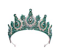PVUVTNAHW Diademi Verdi Corone Copricapo da Sposa Corona Nuziale Gioielli for Capelli for Regali di Compleanno for Feste da Principessa Accessori for la Testa(Green)