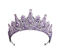 PVUVTNAHW Diademi Verdi Corone Copricapo da Sposa Corona Nuziale Gioielli for Capelli for Regali di Compleanno for Feste da Principessa Accessori for la Testa(Purple)