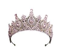 PVUVTNAHW Diademi Verdi Corone Copricapo da Sposa Corona Nuziale Gioielli for Capelli for Regali di Compleanno for Feste da Principessa Accessori for la Testa(Pink)