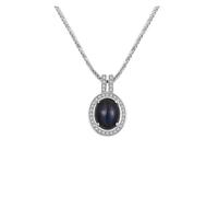 PVUVTNAHW Elegante collana con ciondolo in labradorite blu naturale, gioielli di moda in argento sterling 925 da donna
