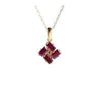 PVUVTNAHW Elegante collana con ciondolo in pietra preziosa naturale di granato rodolite, da donna, in argento sterling 925 leggero.