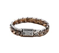 PVUVTNAHW Gioielli for Coppie di Moda con Bracciale motociclistico in Argento Sterling S925 con Motivo Tang Grass(18CM)
