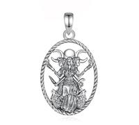 PVUVTNAHW Gioielli vintage con ciondolo amuleto Ecate for cane con tripla dea della luna in argento sterling 925(Only pendant)