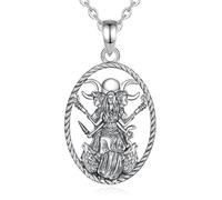 PVUVTNAHW Gioielli vintage con ciondolo amuleto Ecate for cane con tripla dea della luna in argento sterling 925(With 18 inch chain)
