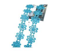 PVUVTNAHW Nastro decorativo in pizzo for abiti da sposa, 5/10 iarde, 25 mm, in tessuto ricamato, for cucire vestiti(LakeBlue,5Yards)