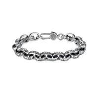 PVUVTNAHW Nuovo Braccialetto Mantra a Sei Caratteri in Argento Sterling S925 for Uomo e Donna, Regalo di Gioielli di Tendenza retrò(21cm)