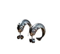 PVUVTNAHW Orecchini a bottone a forma di pesce retrò in argento sterling 925 con orecchini a bottone Koi a molla Festival gioielli di moda for uomo donna