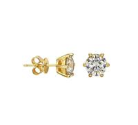 PVUVTNAHW Orecchini a bottone con moissanite, colore D, da 0,5 a 2 carati, in argento sterling 925 placcato oro.(1ct gold)