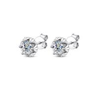 PVUVTNAHW Orecchini a bottone con moissanite di colore D da 0,5 carati for donna, in argento sterling 925, scintillanti gioielli for feste di nozze(WHITE)