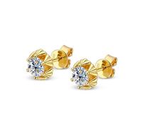 PVUVTNAHW Orecchini a bottone con moissanite di colore D da 0,5 carati for donna, in argento sterling 925, scintillanti gioielli for feste di nozze(Gold)