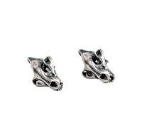 PVUVTNAHW Orecchini a bottone con testa di tigre dai denti a sciabola in argento sterling 925 creativo retrò con teschio punk gotico for uomo donna
