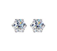 PVUVTNAHW Orecchini a bottone in argento sterling 925 con diamanti Moissanite di colore D da 0,2-2 carati for donna, scintillanti for matrimonio(0.8CT Total 1.6CT)