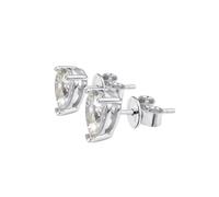 PVUVTNAHW Orecchini a bottone in argento sterling 925 con vera pietra preziosa di moissanite a forma di pera, in oro bianco, for feste(Zircon Silver)