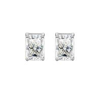 PVUVTNAHW Orecchini a bottone in oro bianco con vera pietra preziosa di moissanite in argento sterling 925 for donna, gioielleria raffinata(Zircon)