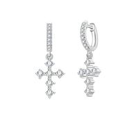 PVUVTNAHW Orecchini a cerchio con croce in moissanite for donna, orecchini a goccia in argento sterling 925 con diamanti creati in laboratorio