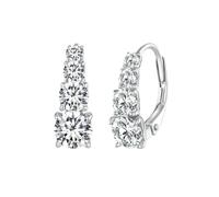 PVUVTNAHW Orecchini a cerchio Huggie in argento sterling 925 da 1,92 carati con moissanite di colore D, for gioielli di lusso da matrimonio e feste.