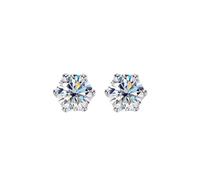 PVUVTNAHW Orecchini a lobo in argento sterling 925 con diamanti moissanite di colore D da 0,2-2 carati, for donna, for feste scintillanti(0.8CT Total 1.6CT)