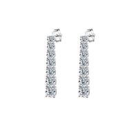 PVUVTNAHW Orecchini da donna in argento sterling 925 con diamanti e moissanite da 2,82 carati, orecchini lunghi con nappa, scintillanti for feste(Zircon)