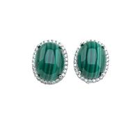 PVUVTNAHW Orecchini di malachite naturale argento sterling 925 Larimar Kyanite Oval12 * 16mm for i gioielli della festa di compleanno delle donne(Malachite)