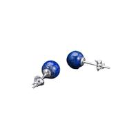 PVUVTNAHW Orecchini in argento sterling 925 da uomo e da donna, vintage in pietra naturale con gioielli di personalità in lapislazzuli(Silver)