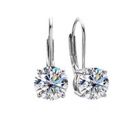 PVUVTNAHW Orecchini pendenti con diamanti Moissanite di colore D da 1 carato, orecchini a polsino con fiocco in argento sterling 925