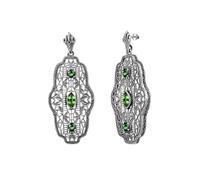 PVUVTNAHW Orecchini pendenti con smeraldo Orecchini da donna in argento 925 Gioielli di fidanzamento for la festa